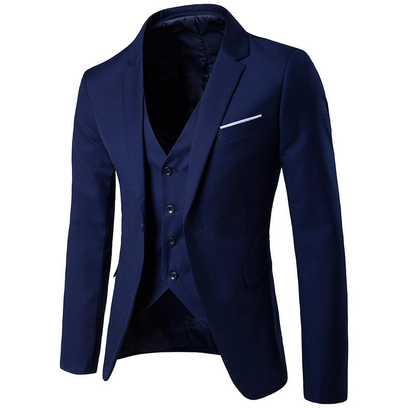 Men Spring 3 Pieces Classic Blazers Suit Sets Men Business Blazer +Vest +Pants Suits &amp; Blazers