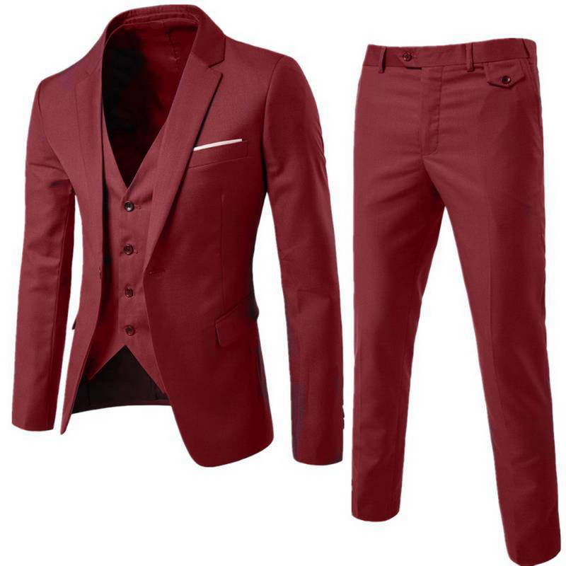 Men Spring 3 Pieces Classic Blazers Suit Sets Men Business Blazer +Vest +Pants Suits &amp; Blazers