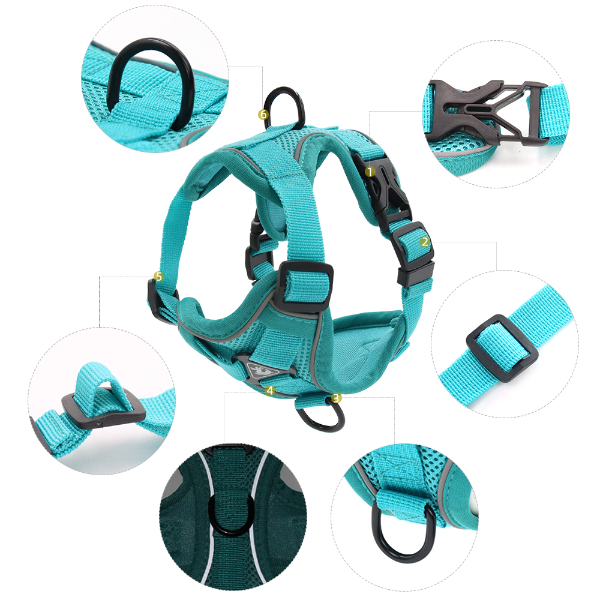 Adjustable Dog Harness No PullReflective Cat Harness Leash Set Breathable Puppy  Pet Products
