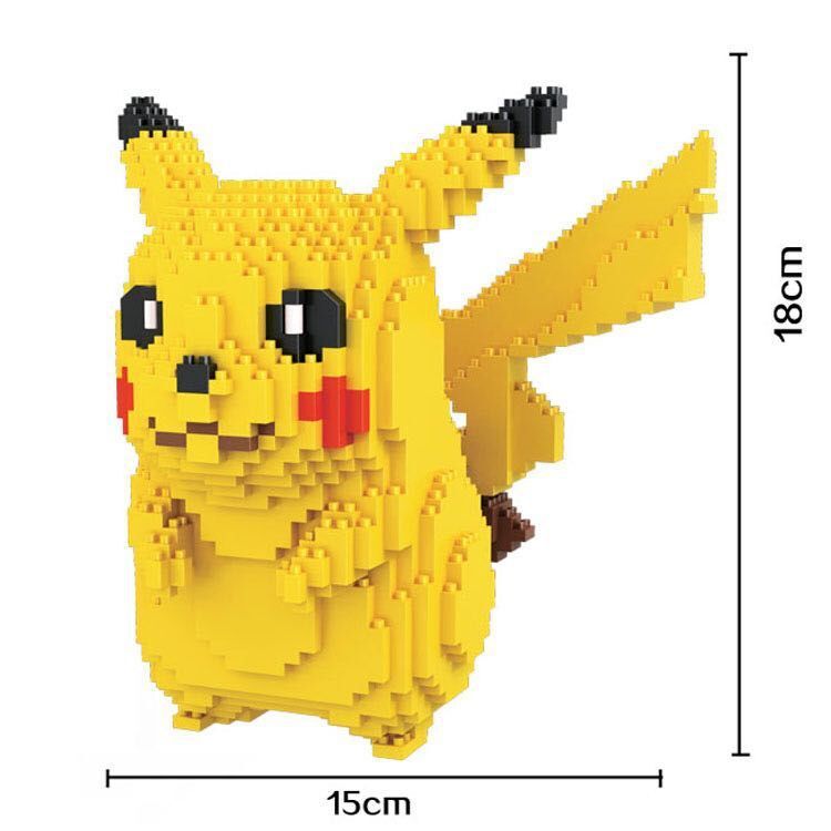 New Styles Big Building Pokemon Blocks Micro  Cartoon Picachu Animal  Action Figures & Statues