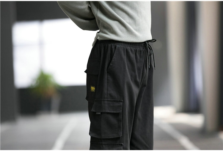 Side Pockets Men's Harem Joggers Cargo Pants Streetwear 2021 Hip Hop Oversized  Trousers