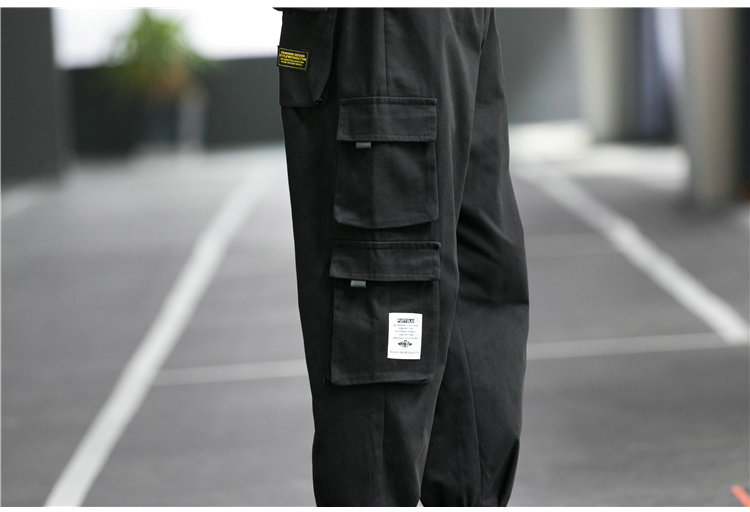 Side Pockets Men's Harem Joggers Cargo Pants Streetwear 2021 Hip Hop Oversized  Trousers