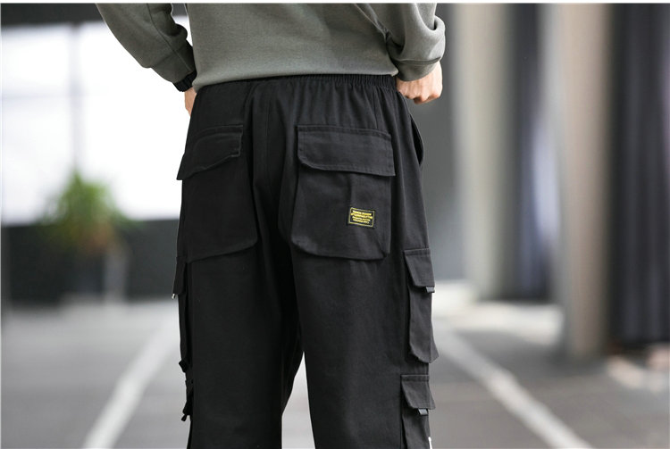 Side Pockets Men's Harem Joggers Cargo Pants Streetwear 2021 Hip Hop Oversized  Trousers