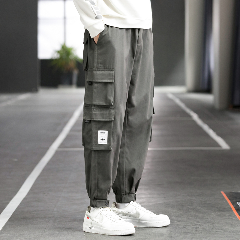 Side Pockets Men's Harem Joggers Cargo Pants Streetwear 2021 Hip Hop Oversized  Trousers