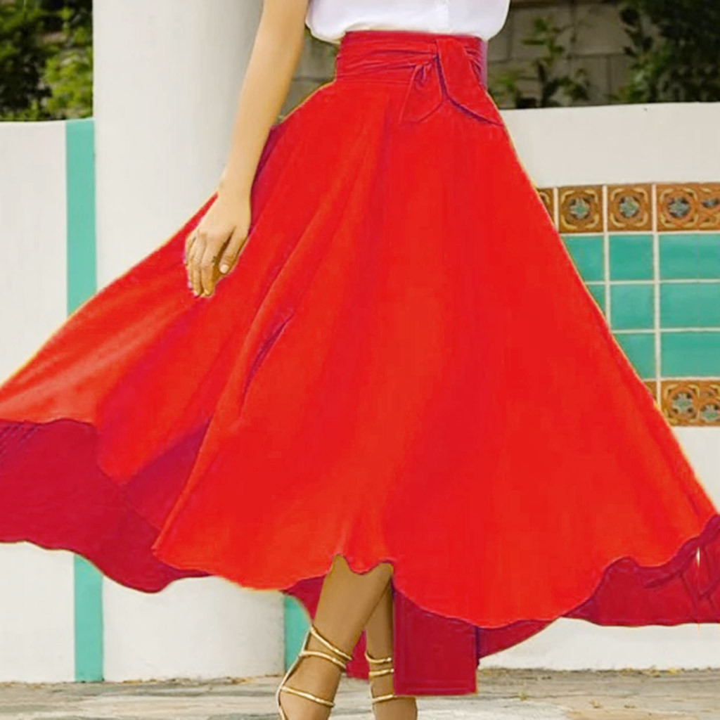 Long Maxi Skirts For Women Fashion Spring Summer Casual Solid Color High Waist Skirt Female Skirts