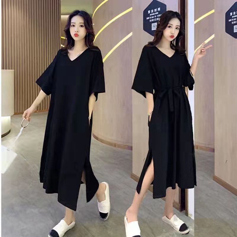 Slit Dresses For Women Women Long Maxi Dress Summer Dress Short Sleeve Split Dresses Clothes  Skirts