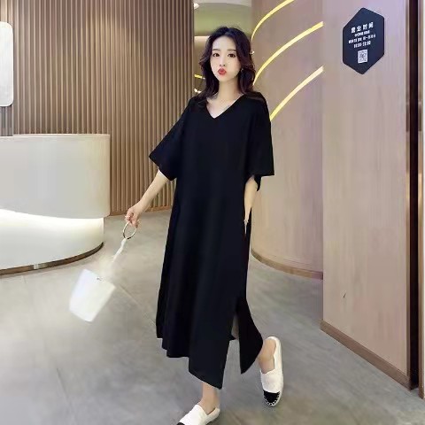 Slit Dresses For Women Women Long Maxi Dress Summer Dress Short Sleeve Split Dresses Clothes  Skirts
