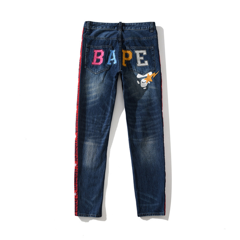 Men BAPE Long Jeans Pants Women Boys Trousers Male Clothing Couples Gentlemen Girls Sweatpants Trousers