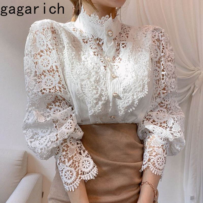 Gagarich Women Set 2021 Spring Autumn Korean Sweet Temperament Female Doll Collar Ruffled Chiffon Tops