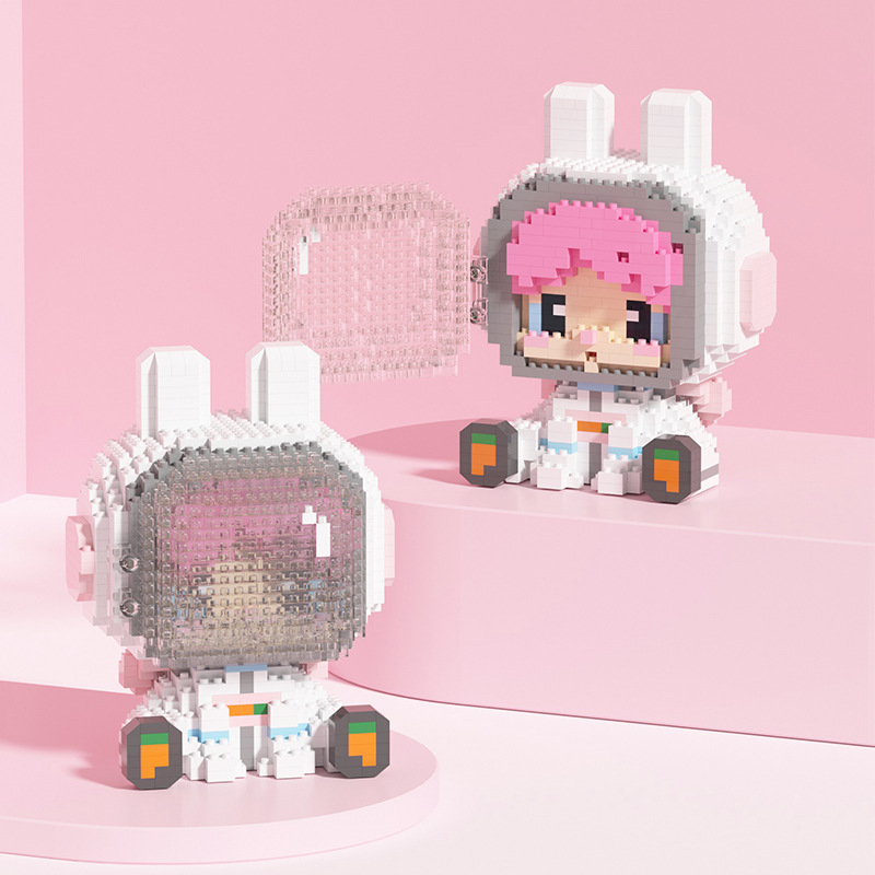 Astronaut Micro Building Block Kawaii Bear Rabbit Unicorn 3D Model Learning & Education