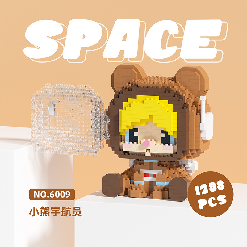 Astronaut Micro Building Block Kawaii Bear Rabbit Unicorn 3D Model Learning & Education