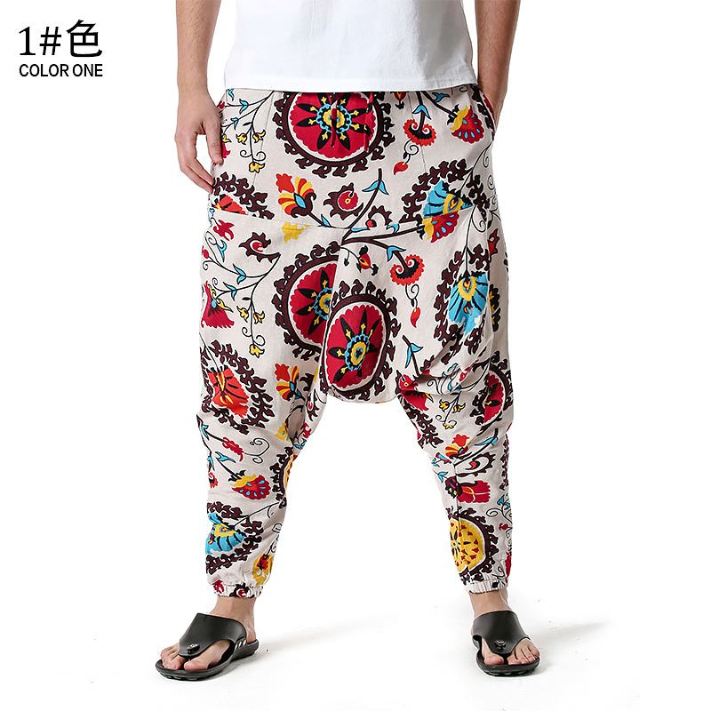 Baggy Cotton Harem Pants Men Hip-hop Women Loose Yoga Trousers