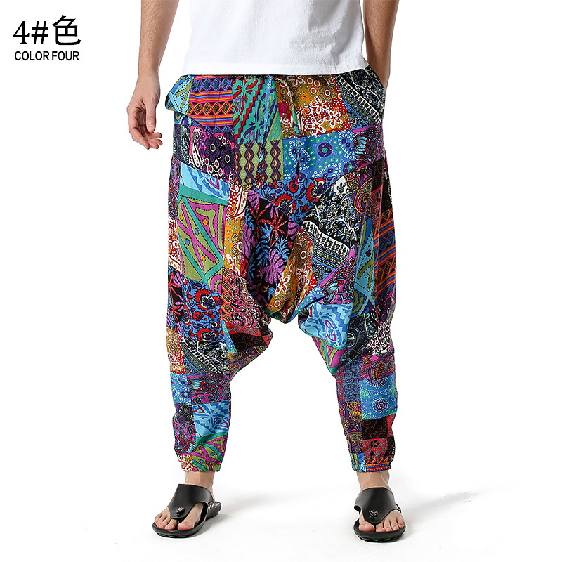 Baggy Cotton Harem Pants Men Hip-hop Women Loose Yoga Trousers