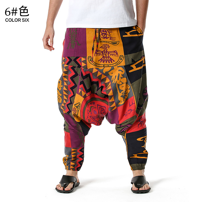 Baggy Cotton Harem Pants Men Hip-hop Women Loose Yoga Trousers