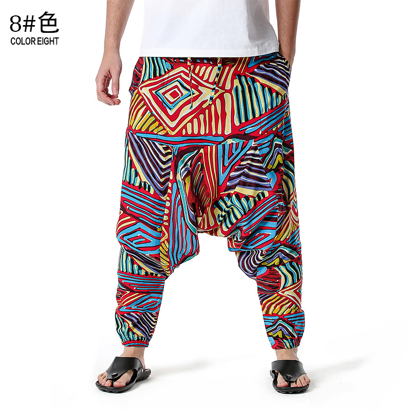 Baggy Cotton Harem Pants Men Hip-hop Women Loose Yoga Trousers
