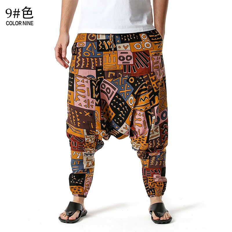 Baggy Cotton Harem Pants Men Hip-hop Women Loose Yoga Trousers