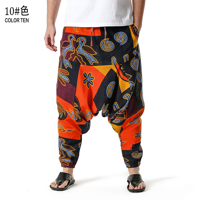Baggy Cotton Harem Pants Men Hip-hop Women Loose Yoga Trousers