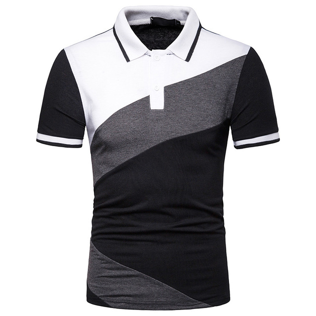 ZOGAA Polo Shirts Male Formal Striped Patchwork Casual Polo Homme Men's Business T-shirts & Polos