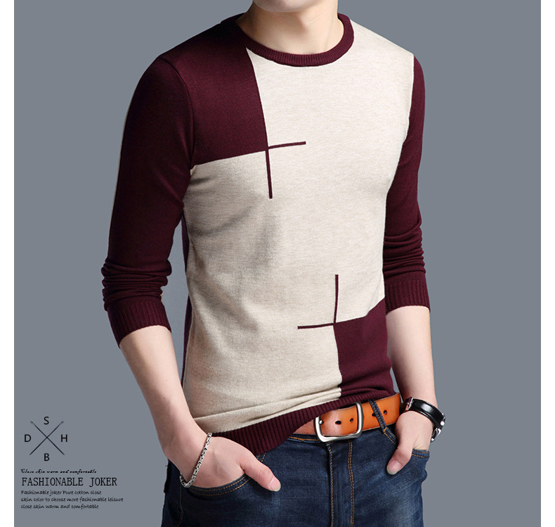 2022 Autumn Casual Men's Sweater O-Neck Slim Fit Knittwear Mens Sweatshirts, Cardigans & Hoodies