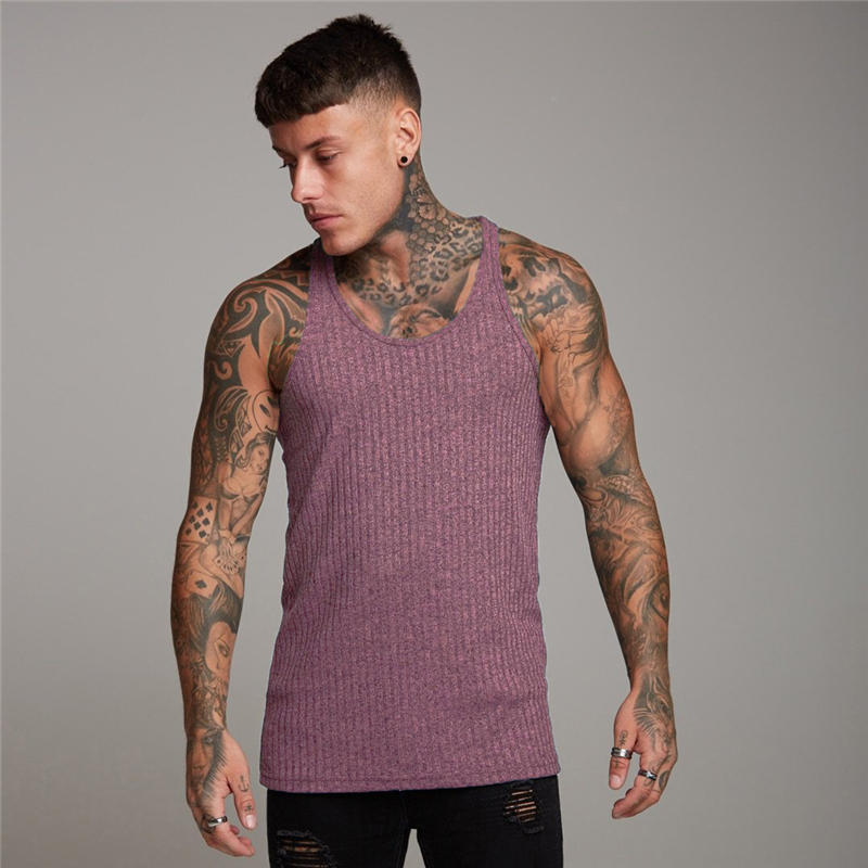 Summer Fashion Sport Tank Top Men Y Back Slim Fit Knittwear Mens Sleeveless Pullovers Shirt Men Bodybuilding Vest  Shirts