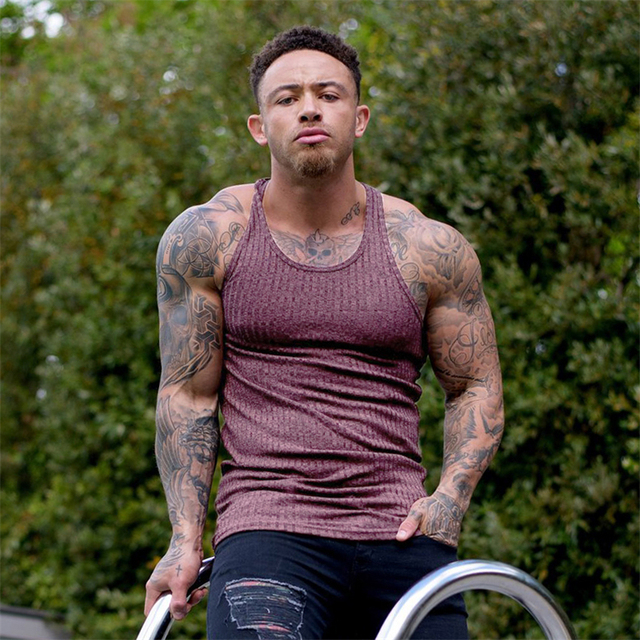 Summer Fashion Sport Tank Top Men Y Back Slim Fit Knittwear Mens Sleeveless Pullovers Shirt Men Bodybuilding Vest  Shirts