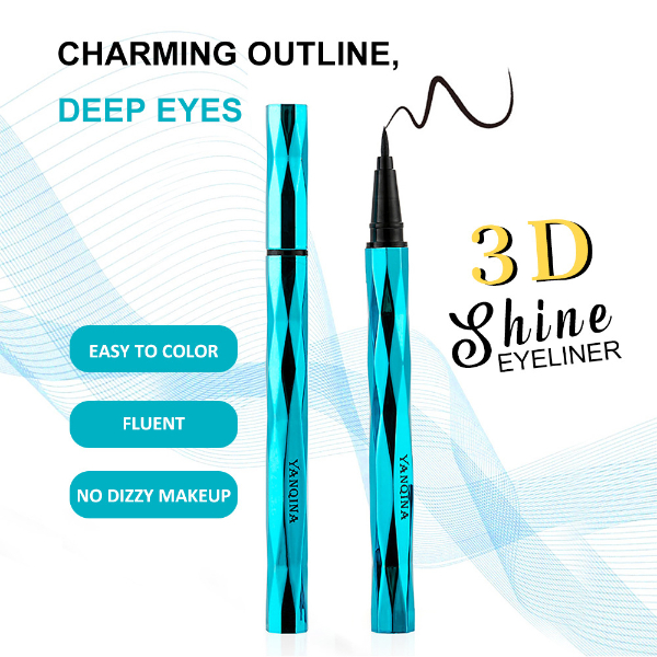 No Blooming Sky Blue Diamond Cut Eyes Makeup Eyeliner Pencil Long-Lasting Makeup Liquid Waterproof Eyeliner Beauty Makeup