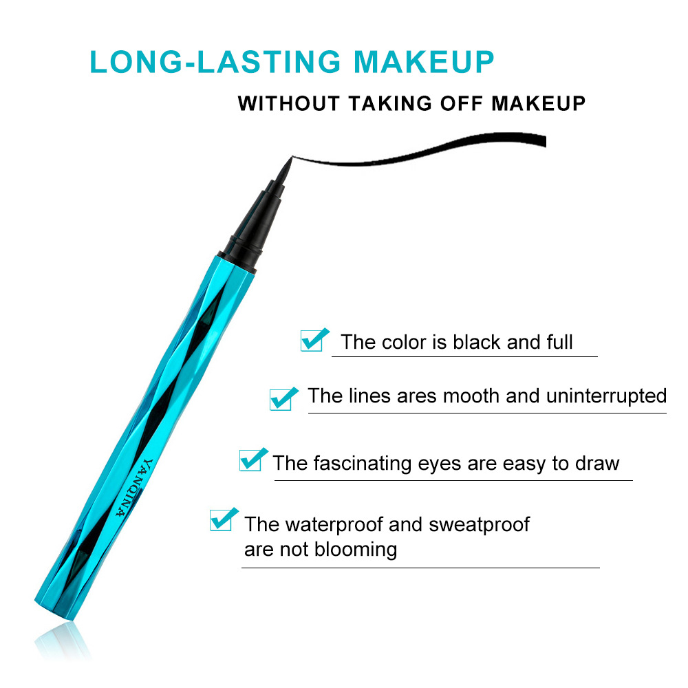 No Blooming Sky Blue Diamond Cut Eyes Makeup Eyeliner Pencil Long-Lasting Makeup Liquid Waterproof Eyeliner Beauty Makeup