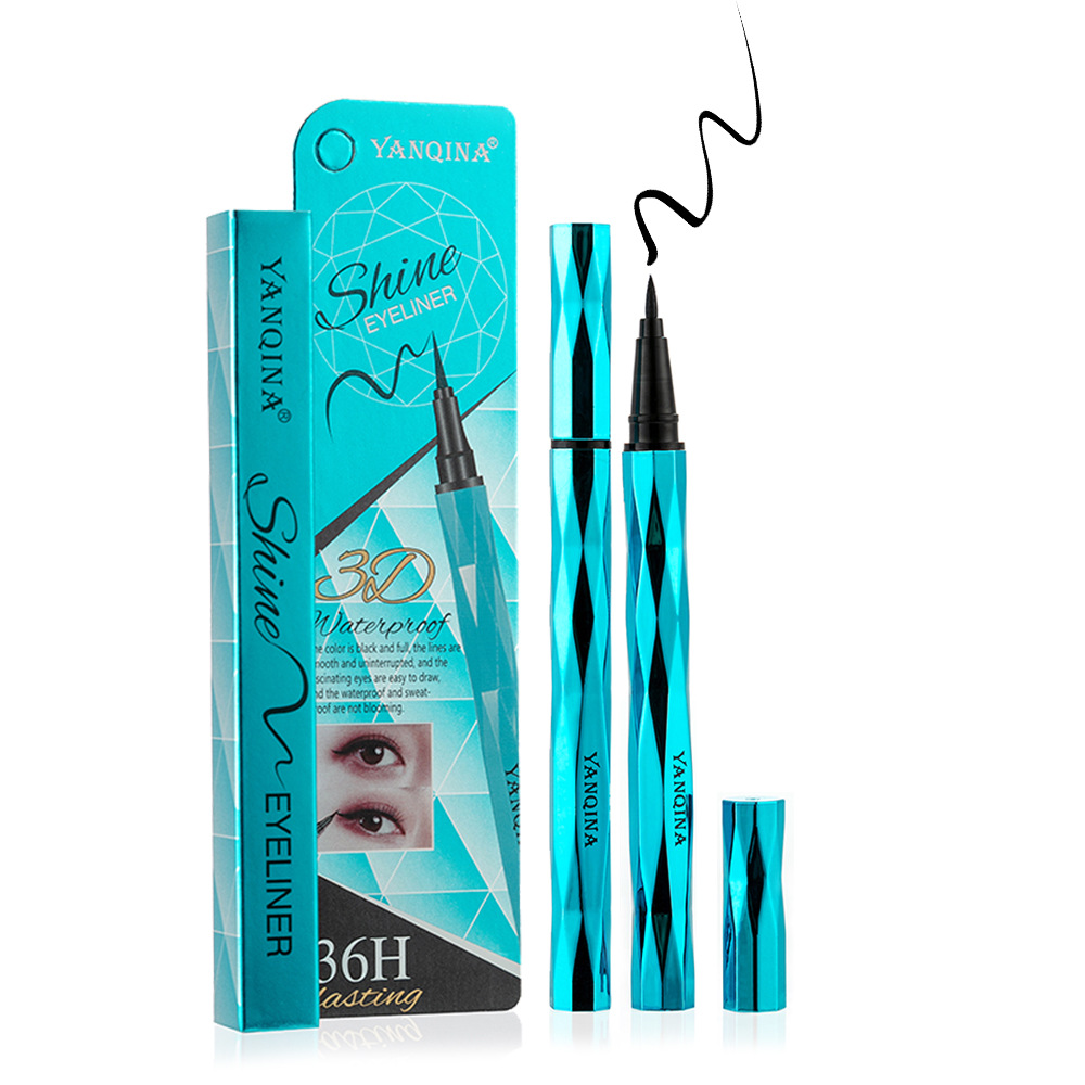 No Blooming Sky Blue Diamond Cut Eyes Makeup Eyeliner Pencil Long-Lasting Makeup Liquid Waterproof Eyeliner Beauty Makeup