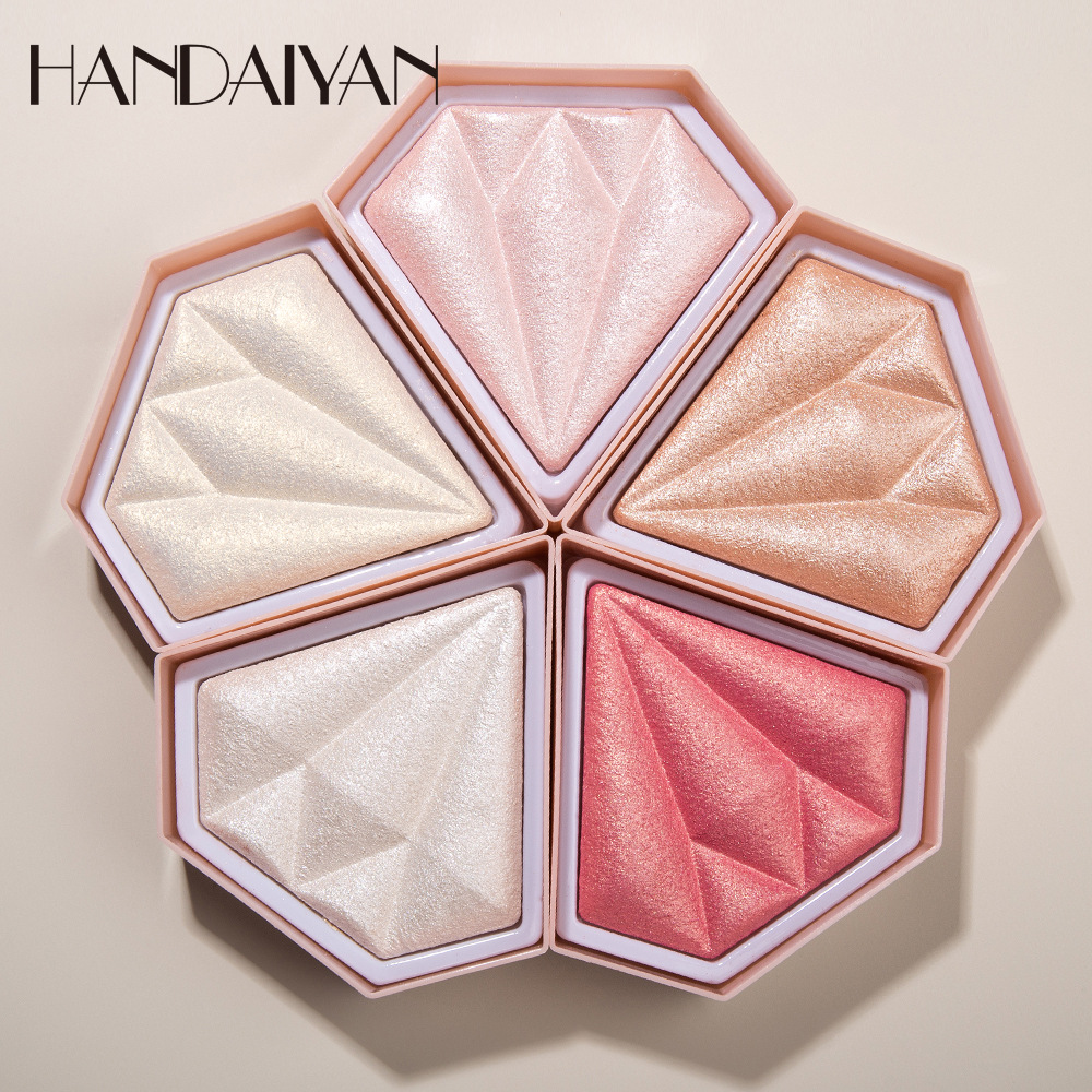 HANDAIYAN 5 Color Highlighter Palette Makeup Face Contour Powder Bronzer Make Up Blusher Makeup