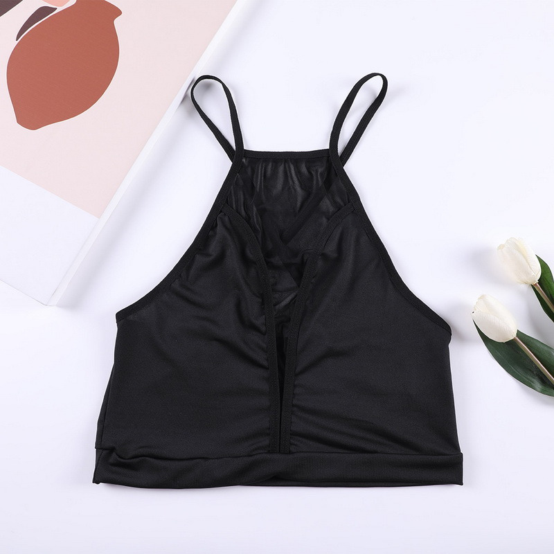 Sexy Mesh Crop Top Summer Women Casual Tank Top Vest Blouse Sleeveless Sport Crop Tops Shirt See-Through Lingerie