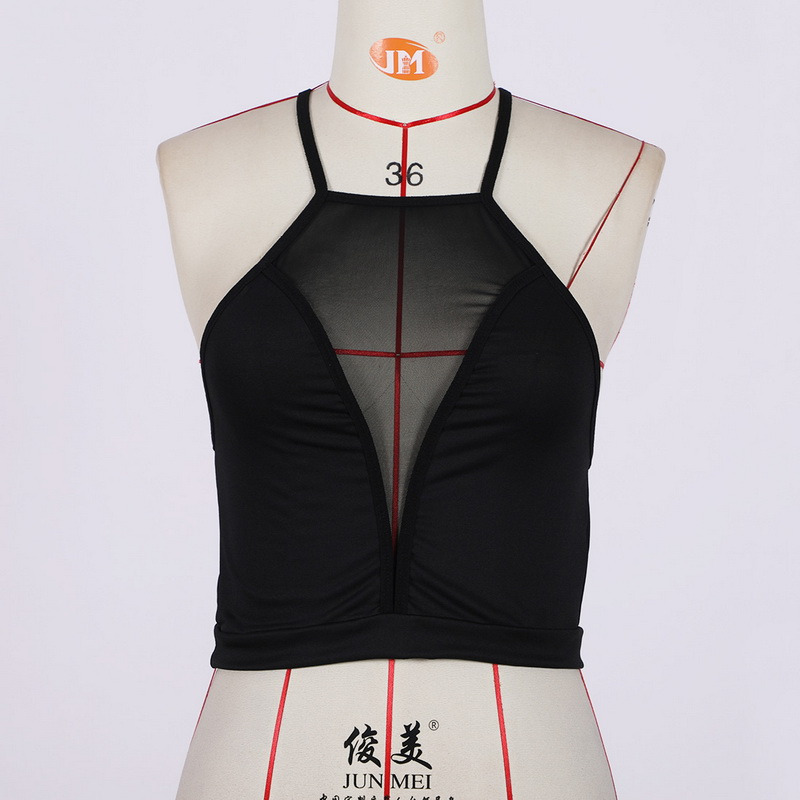 Sexy Mesh Crop Top Summer Women Casual Tank Top Vest Blouse Sleeveless Sport Crop Tops Shirt See-Through Lingerie