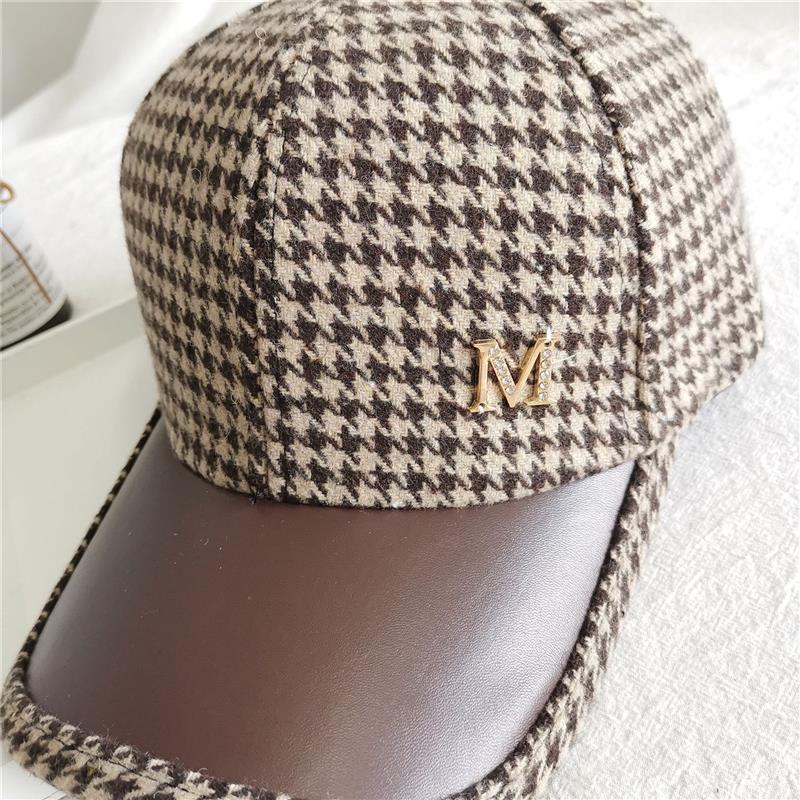 British Houndstooth Face Caps For Women Men Streetwear Checked Snapback Hip Hop Baseball Cap Bone Hats & Caps