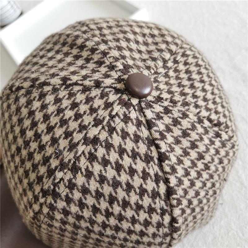 British Houndstooth Face Caps For Women Men Streetwear Checked Snapback Hip Hop Baseball Cap Bone Hats & Caps