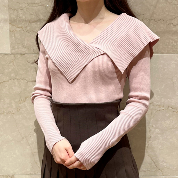 Kuzuwata 2022 Autumn Winter New Design Women Sweaters Candy Color Lapel Long Sleeve Slim Knit Pullover Tops