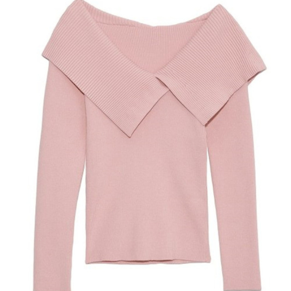 Kuzuwata 2022 Autumn Winter New Design Women Sweaters Candy Color Lapel Long Sleeve Slim Knit Pullover Tops