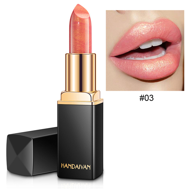 9 Colors HANDAIYAN Diamond Pearly Watery Lipstick Waterproof Long Lasting Fashion Lip Gloss Sexy Ladies Pigmented Makeup