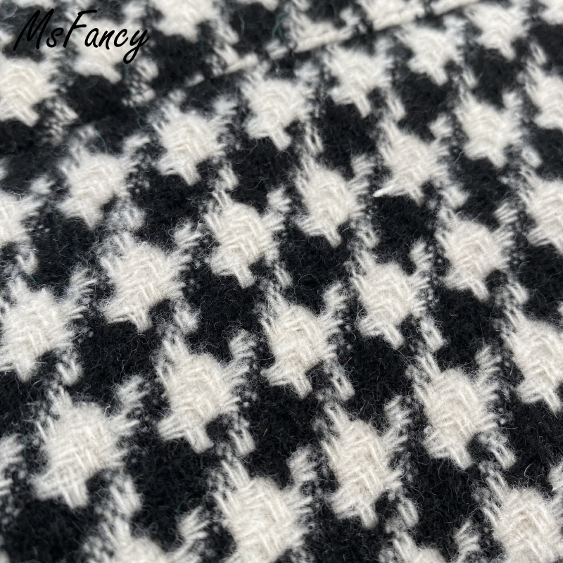 Msfancy Plaid Mini Skirt Women Black White Fashion Official Faldas 2021 Mujer Korean Style High Waist Short Jupe Skirts