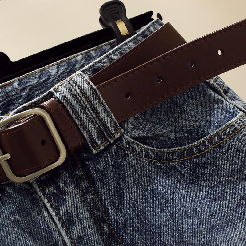 Spring Summer New Korea Fashion Women High Waist Loose Ripped Jeans Vintage Blue Casual Cotton Trousers & Leggings