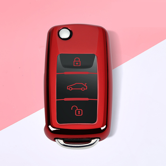 Wear resistant New Soft TPU Full Cover Car Key Case For Volkswagen For VW Tools & Equipment