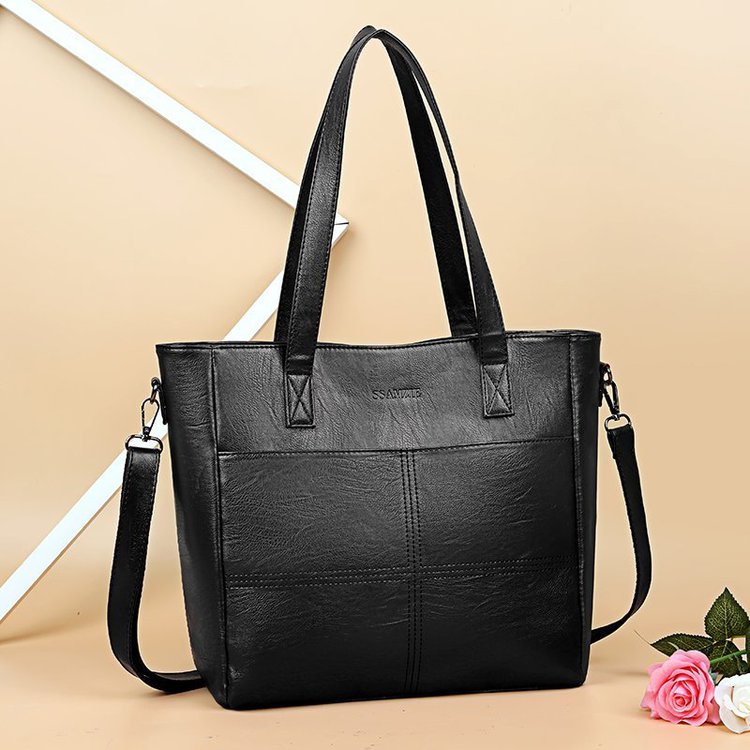 Ladies' Shoulder Pu Generous Bag Casual Fashion Shoulder  Handbags for Women Shopping Bags New Tote bag Large capacity simple casual shoulder messenger bag Versatile commuting portable bag