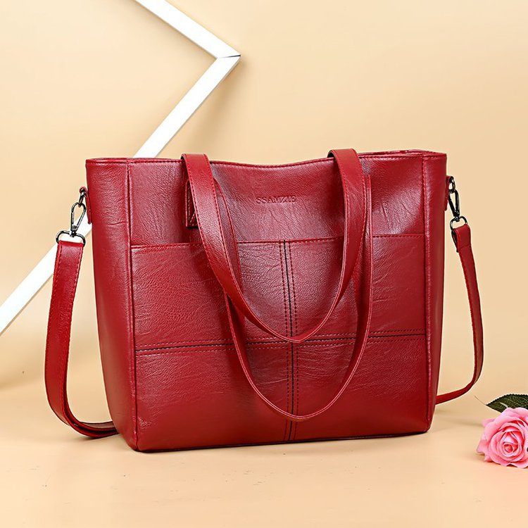 Ladies' Shoulder Pu Generous Bag Casual Fashion Shoulder  Handbags for Women Shopping Bags New Tote bag Large capacity simple casual shoulder messenger bag Versatile commuting portable bag