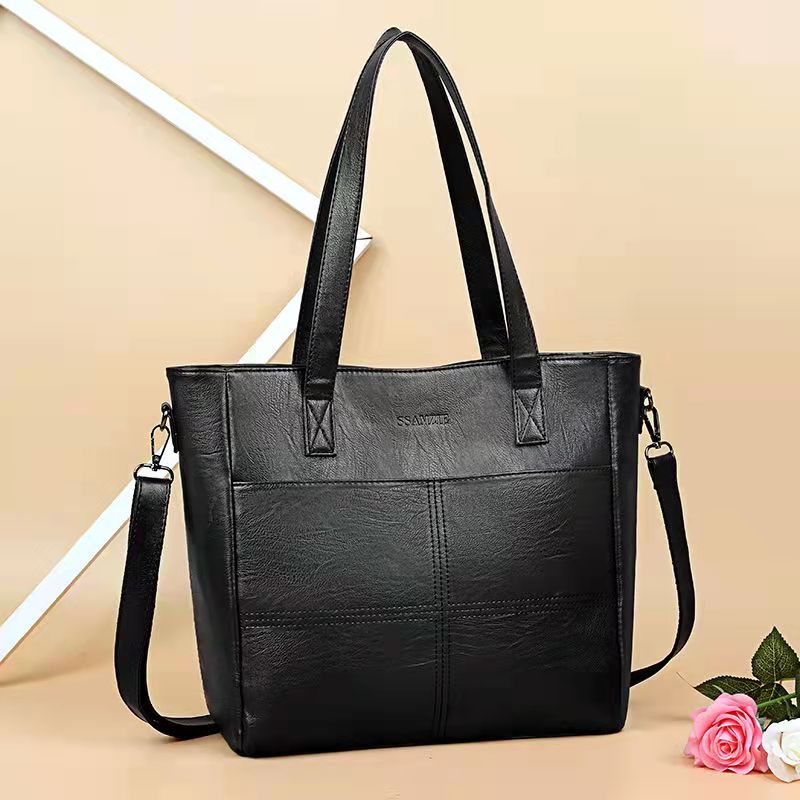 Ladies' Shoulder Pu Generous Bag Casual Fashion Shoulder  Handbags for Women Shopping Bags New Tote bag Large capacity simple casual shoulder messenger bag Versatile commuting portable bag