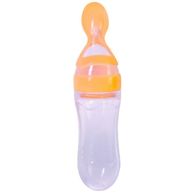 Best price for safe useful silicone baby bottle with spoon food