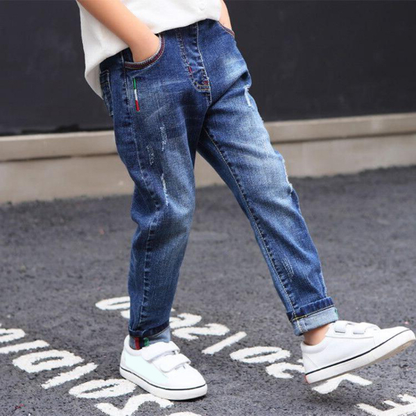 IENENS Fashion Jeans For Kids Boys Denim Long Pants Spring Autumn Slim Jeans Young Boy Cowboy Trousers