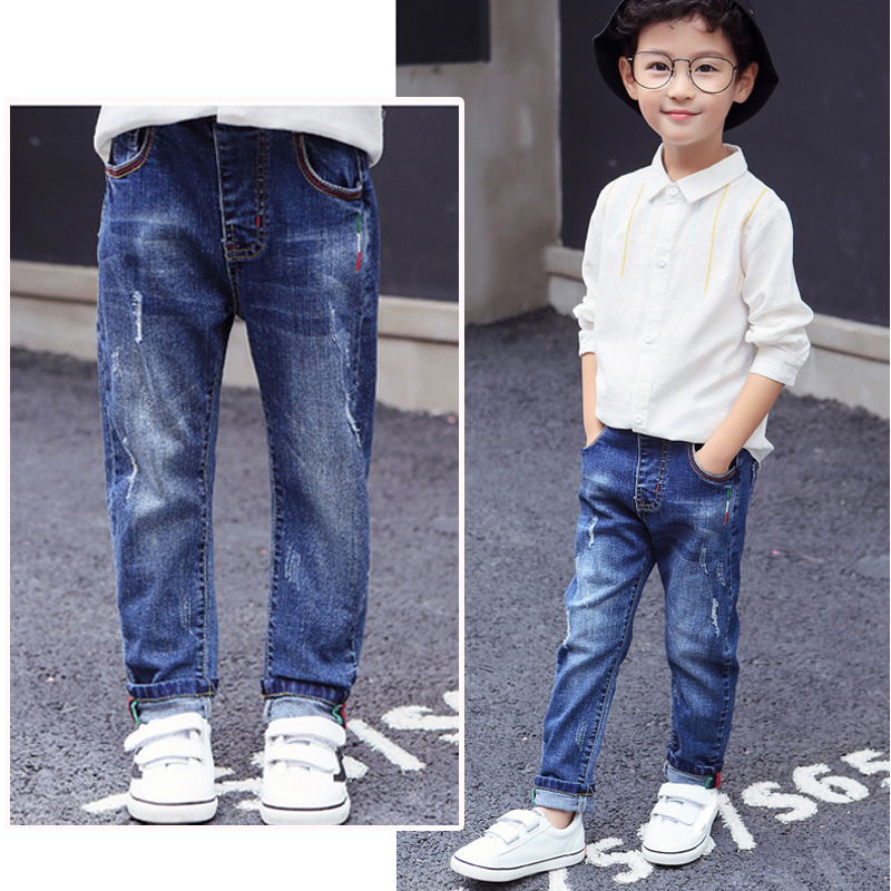 IENENS Fashion Jeans For Kids Boys Denim Long Pants Spring Autumn Slim Jeans Young Boy Cowboy Trousers