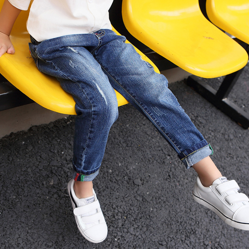 IENENS Fashion Jeans For Kids Boys Denim Long Pants Spring Autumn Slim Jeans Young Boy Cowboy Trousers