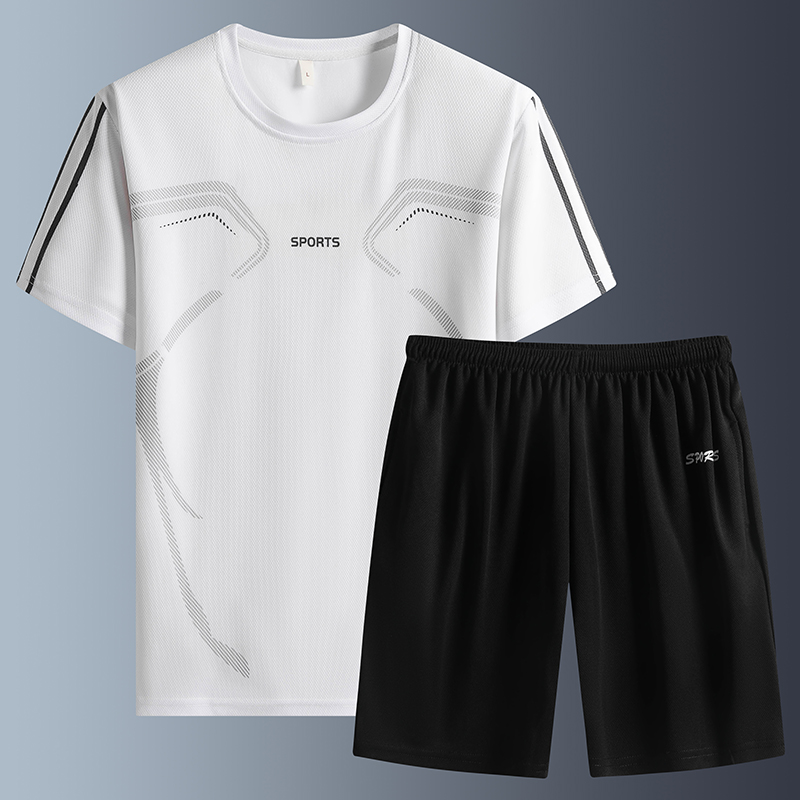 Men Fashion Shorts Sets Tracksuit Mens Summer Suit Fitness Sportswears+Beach Sweatshirts, Cardigans & Hoodies