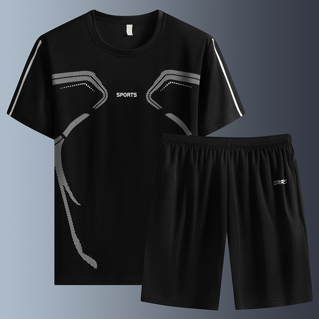 Men Fashion Shorts Sets Tracksuit Mens Summer Suit Fitness Sportswears+Beach Sweatshirts, Cardigans & Hoodies