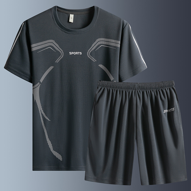 Men Fashion Shorts Sets Tracksuit Mens Summer Suit Fitness Sportswears+Beach Sweatshirts, Cardigans & Hoodies