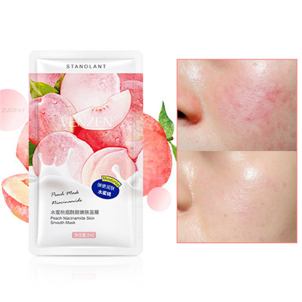 30pcs/box Peach Niacinamide Sleeping Mask Shrink Pore Brush Mask Moisturizing Disposable Mask Skin Care